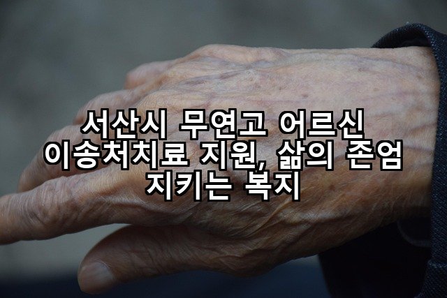 서산시 무연고 어르신 이송처치료 지원, 삶의 존엄 지키는 복지